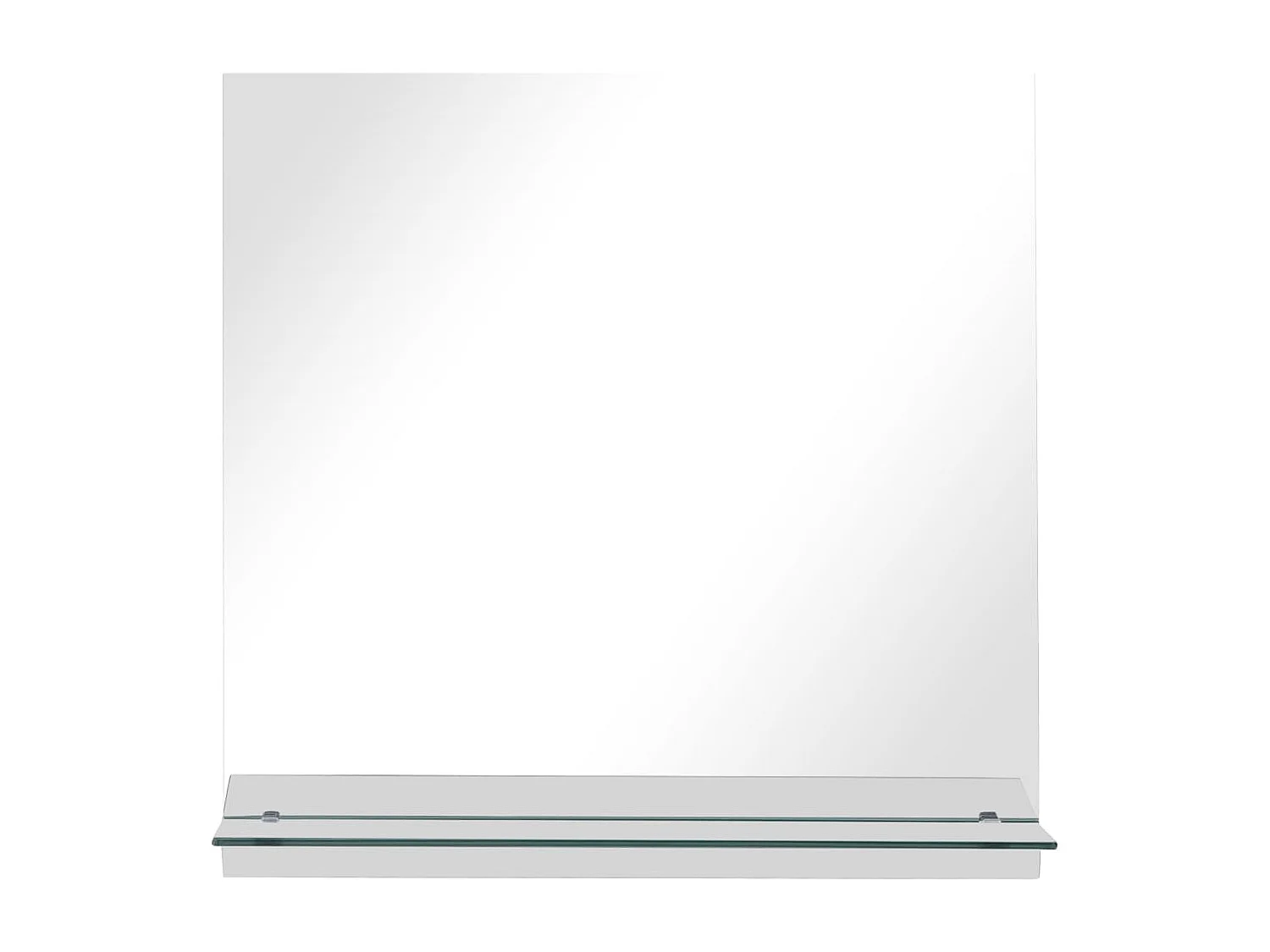 Specchio da Parete con Mensola 60x60 cm in Vetro Temperato