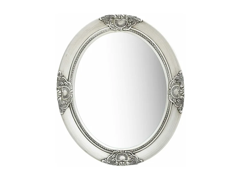 Miroir mural style baroque 50x60 cm Argenté