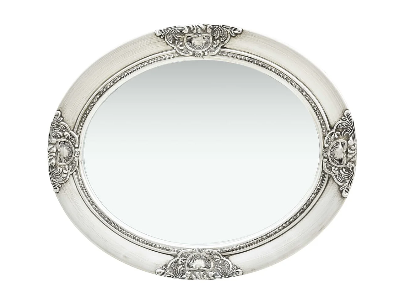 Wandspiegel barok stijl 50x60 cm zilverkleurig