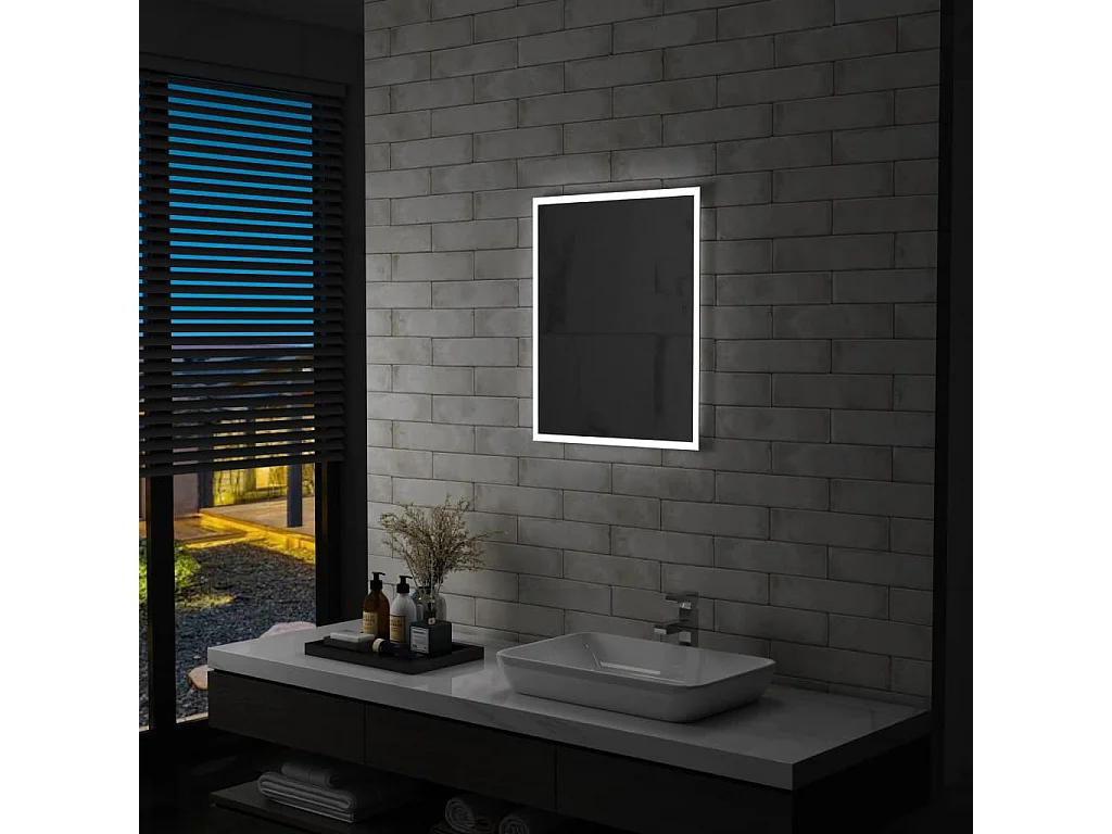 Miroir mural à LED pour salle de bains 50x60 cm