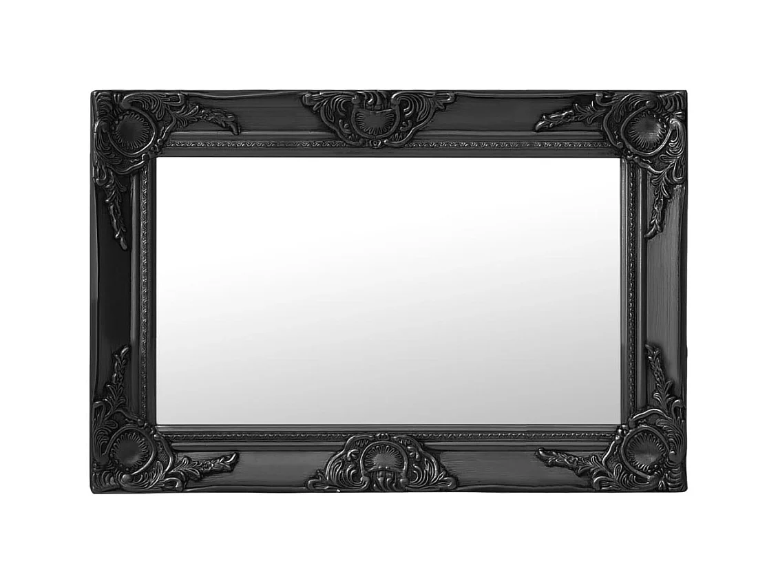 Miroir mural style baroque 60x40 cm noir