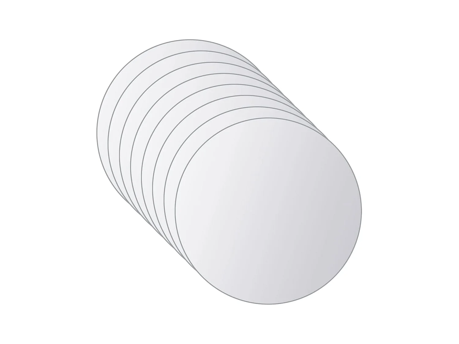 Carreaux de miroir 16 pcs Rond Verre