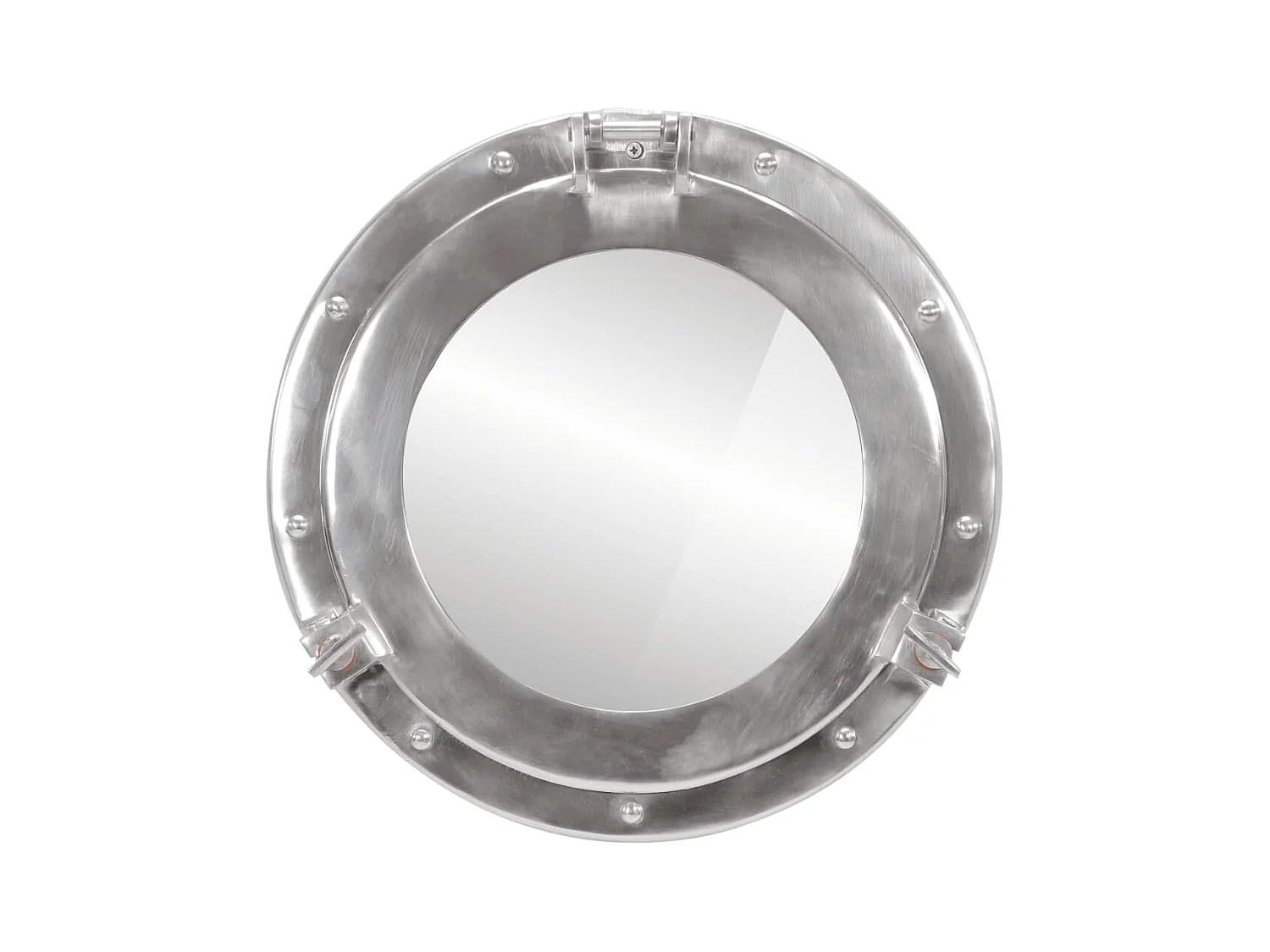 Specchio da Parete Design Oblò Ø38 cm in Alluminio e Vetro