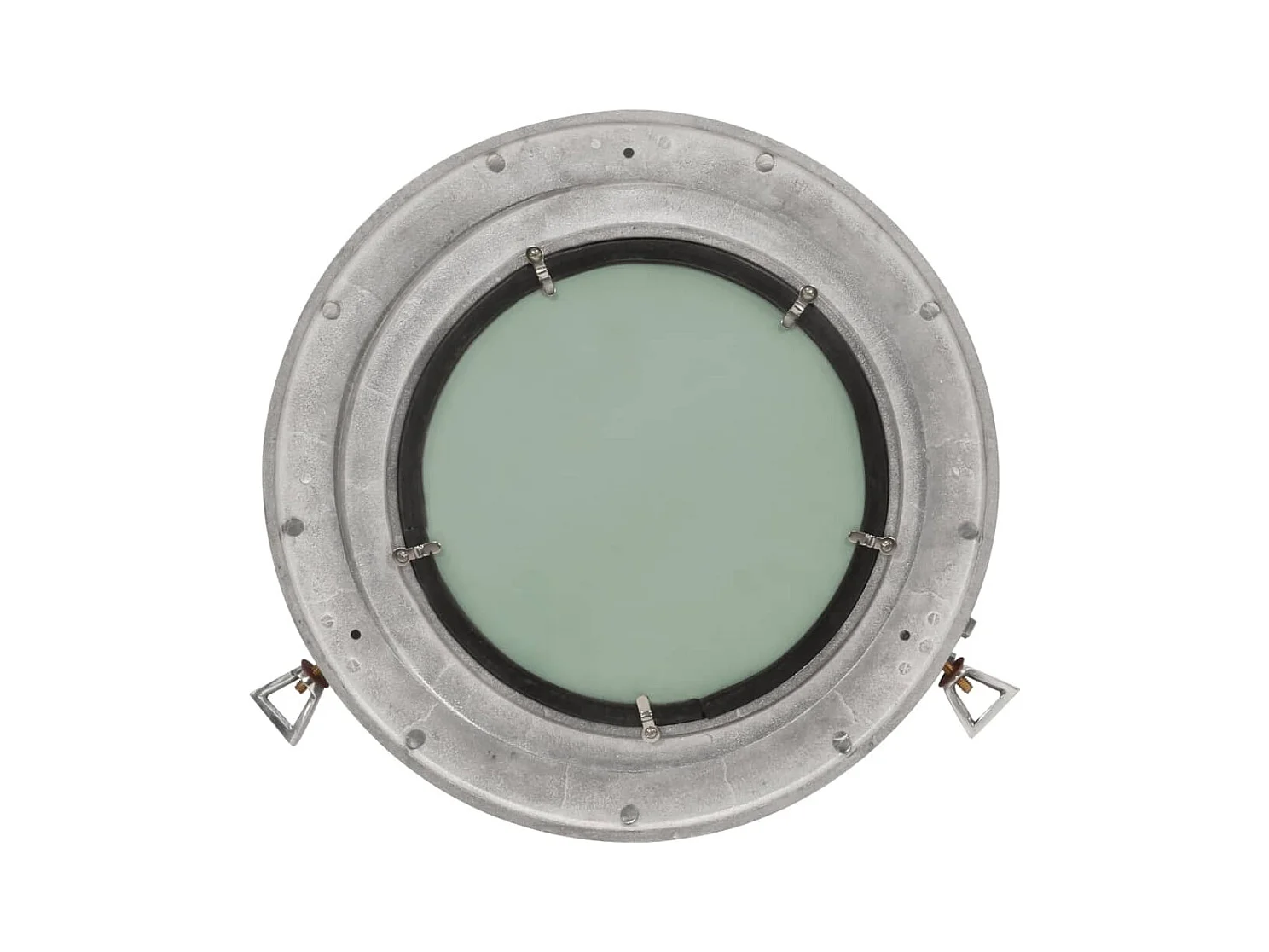 Specchio da Parete Design Oblò Ø38 cm in Alluminio e Vetro