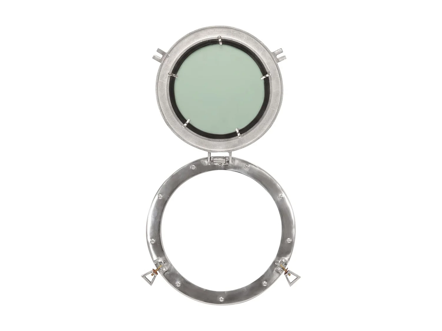 Espejo de ojo de buey de pared aluminio y vidrio Ø38 cm