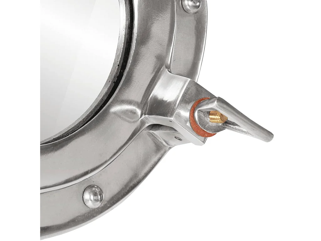 Espejo de ojo de buey de pared aluminio y vidrio Ø38 cm