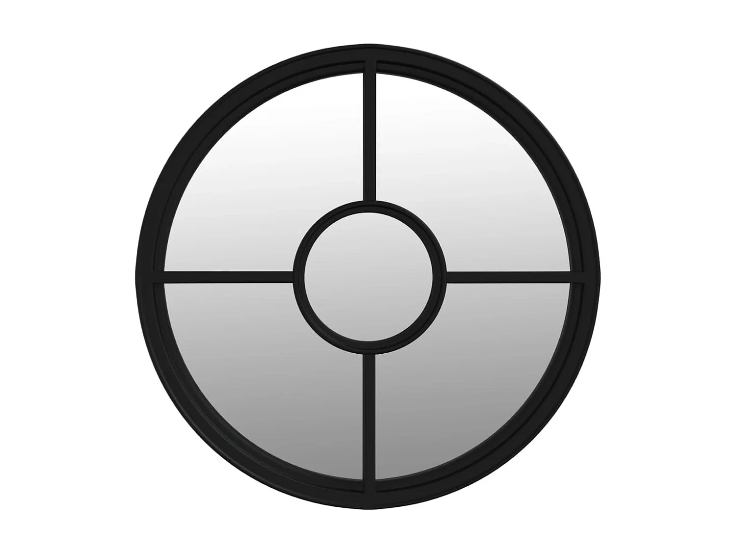 Tuinspiegel rond 60x4 cm ijzer zwart