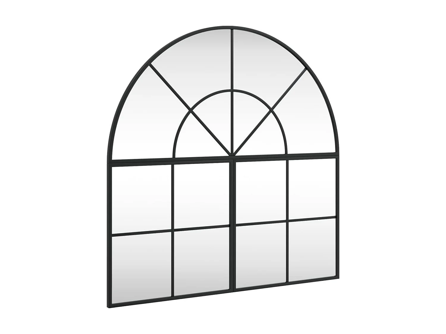 Wandspiegel Schwarz 80x80 cm Gewölbt Eisen