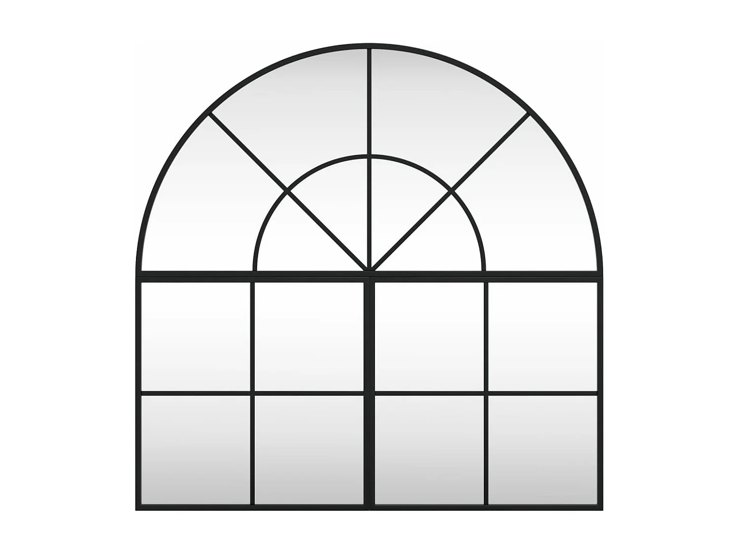 Miroir mural noir 80x80 cm arche fer