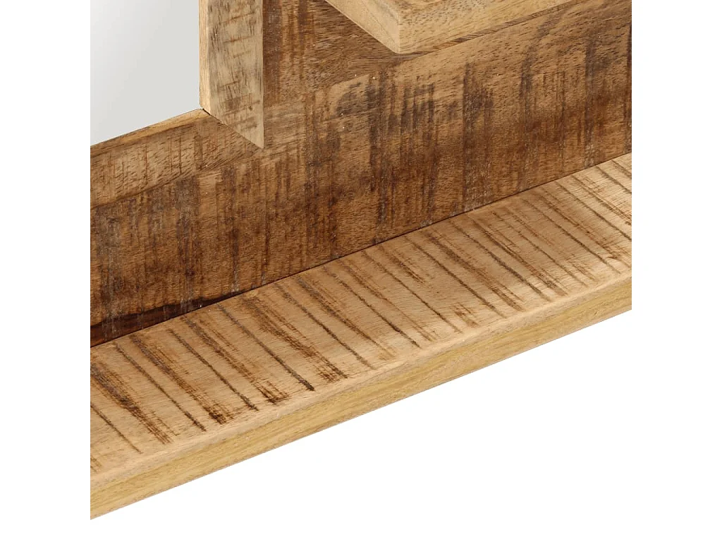 Espejo con estantes madera maciza de mango y vidrio 80x8x55 cm