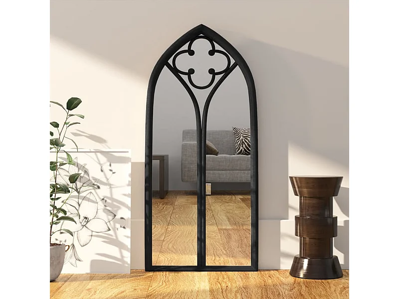 Miroir Noir 100x45 cm Fer pour utilisation à l'intérieur