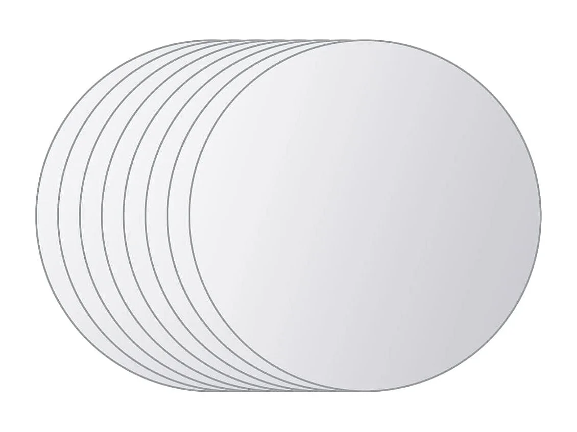 8 Pz Piastrelle a Specchio Rotonde in Vetro