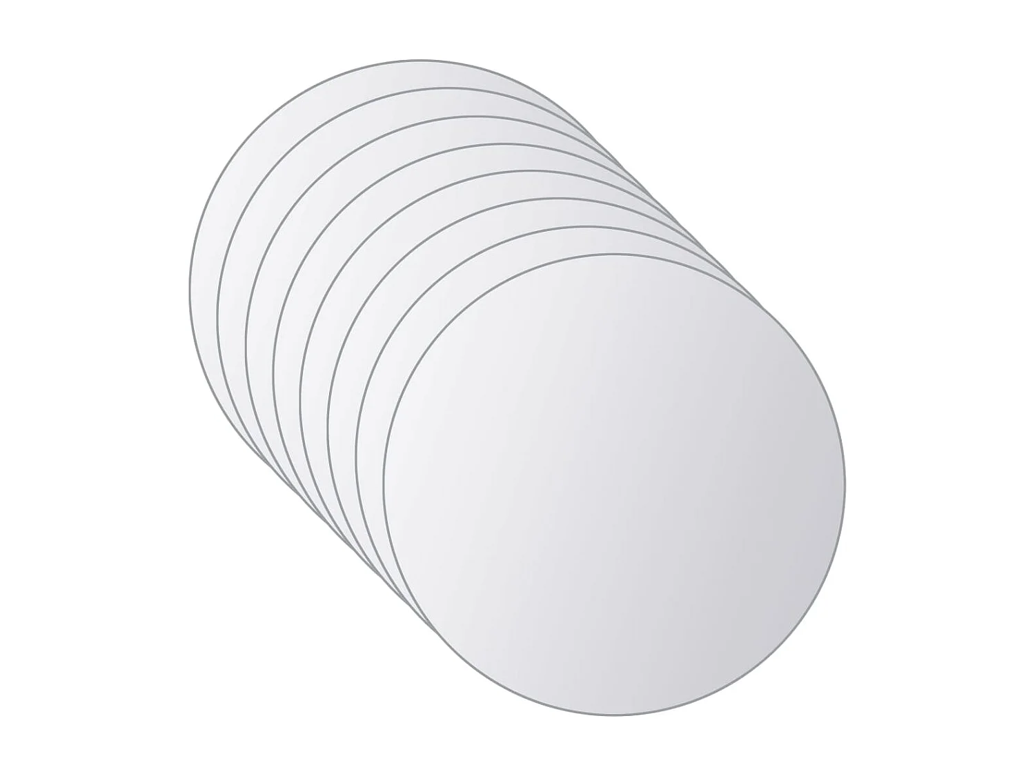 8 Pz Piastrelle a Specchio Rotonde in Vetro