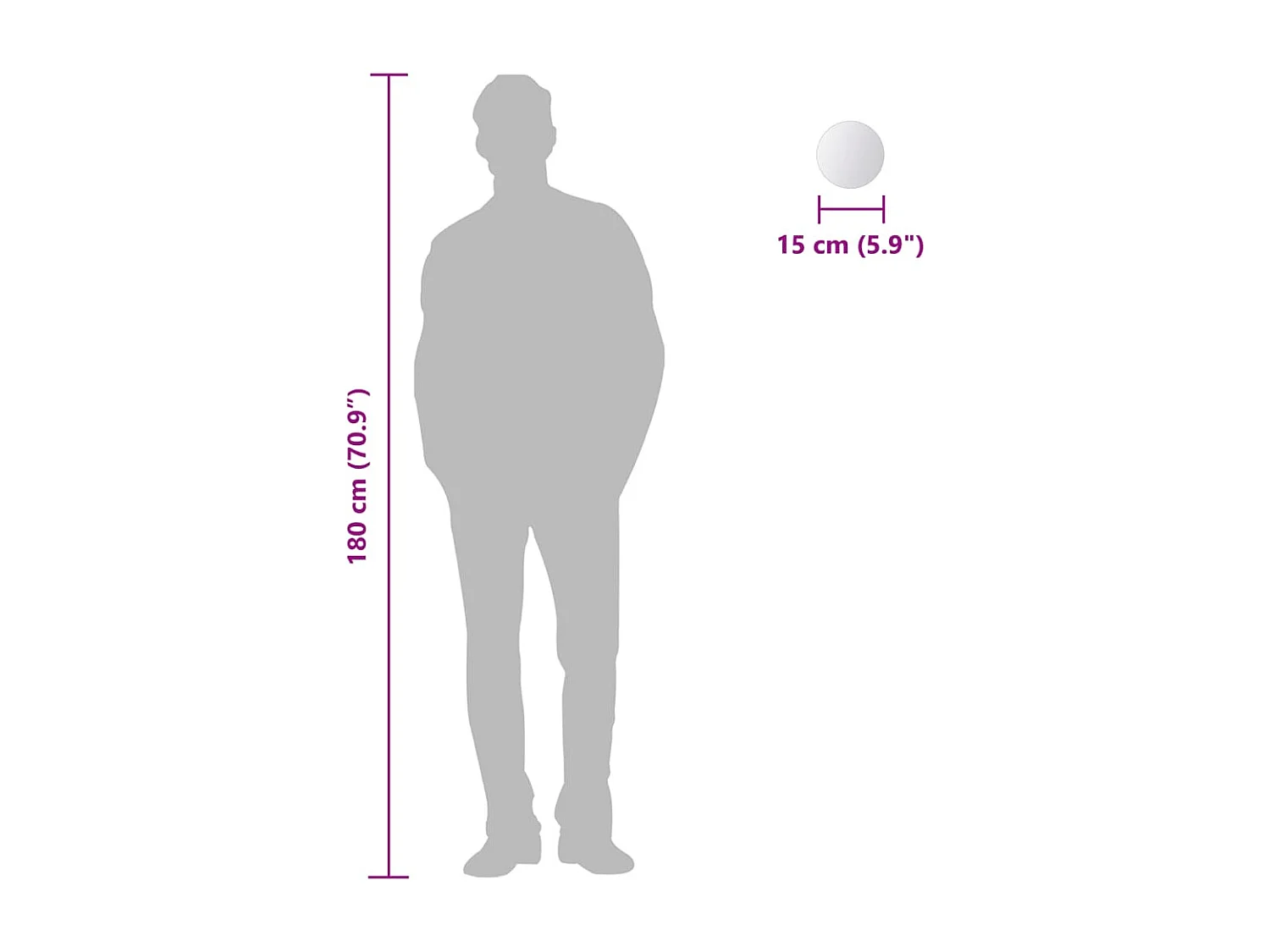 8 Pz Piastrelle a Specchio Rotonde in Vetro