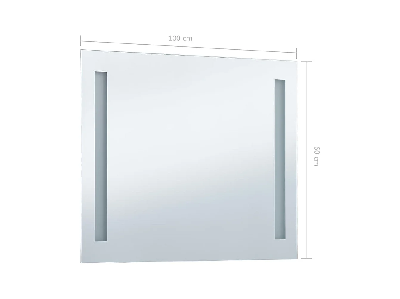 Miroir mural à LED pour salle de bains 100x60 cm