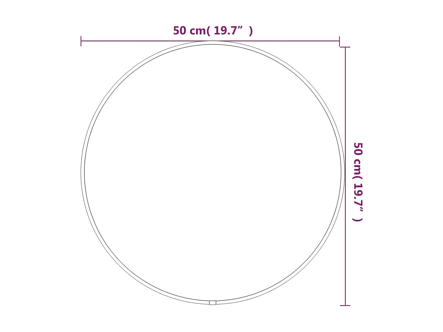 Miroir mural Doré Ø 50 cm Rond