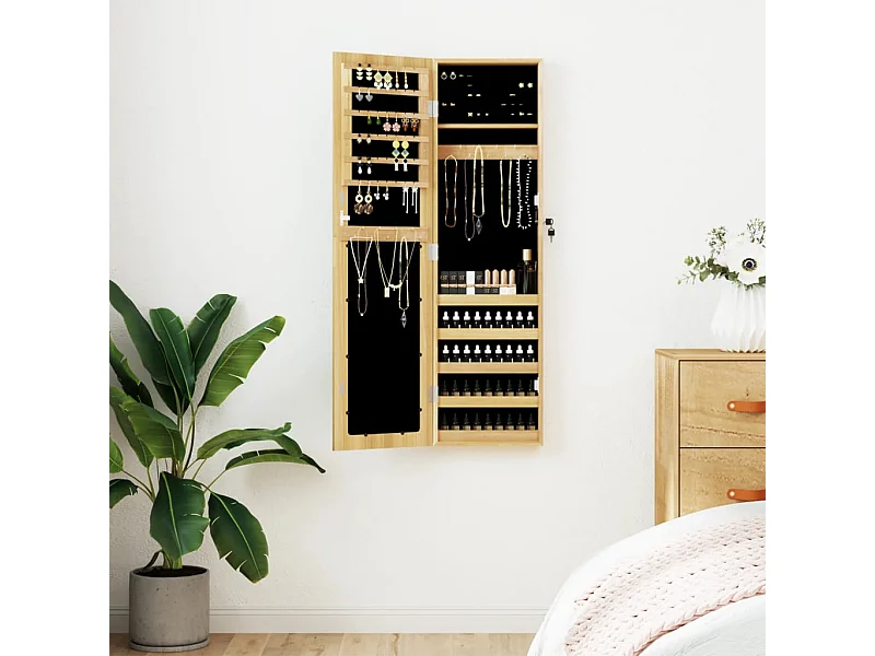 Espejo con joyero de pared 30x8,5x106 cm