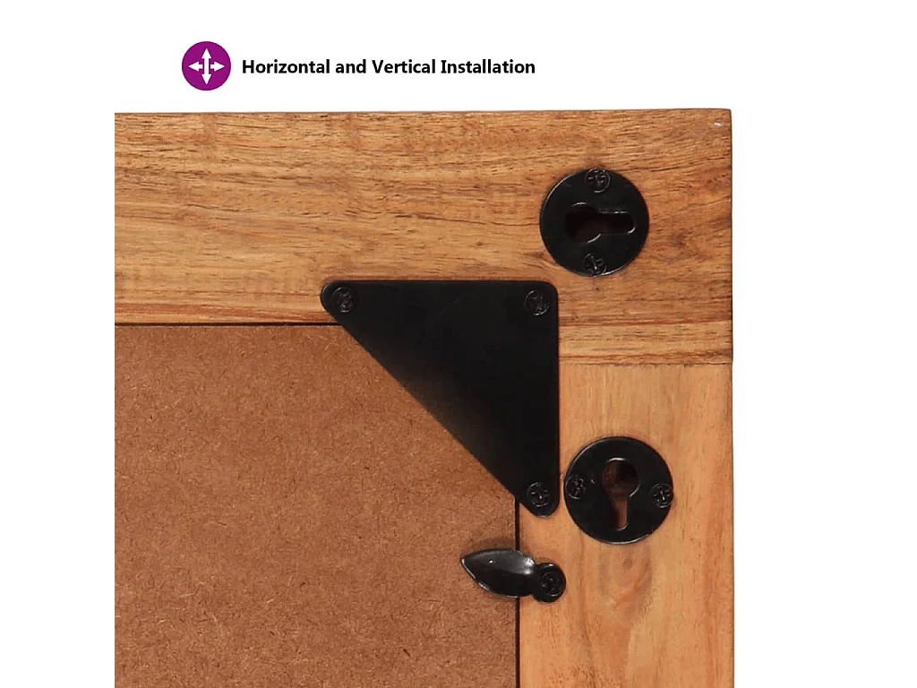 Specchio 70x50 cm in Legno Massello di Acacia e Vetro