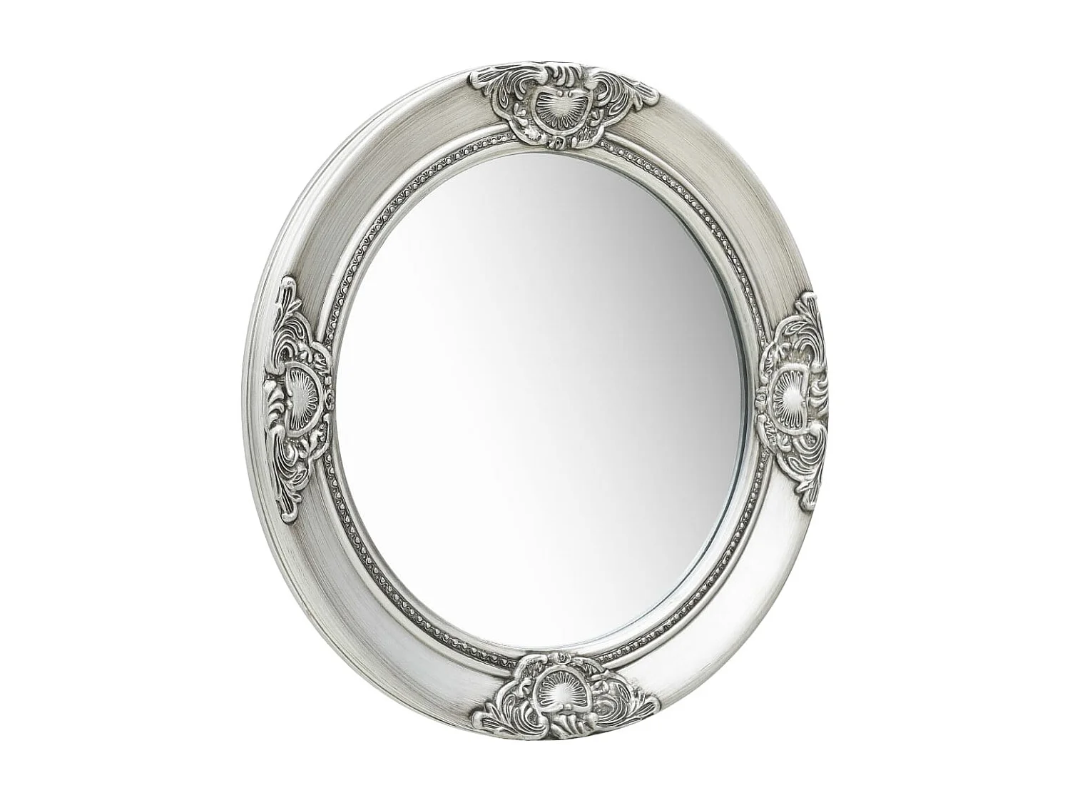 Miroir mural style baroque 50 cm Argenté