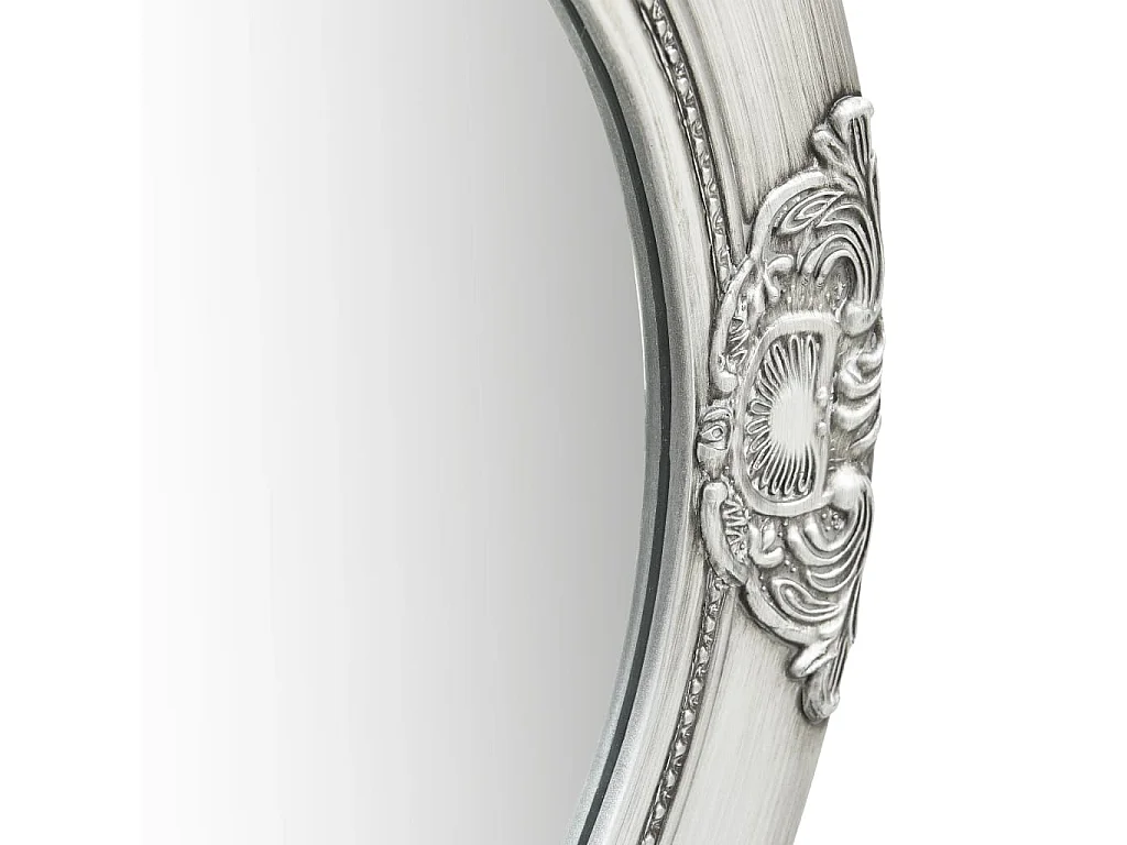 Miroir mural style baroque 50 cm Argenté