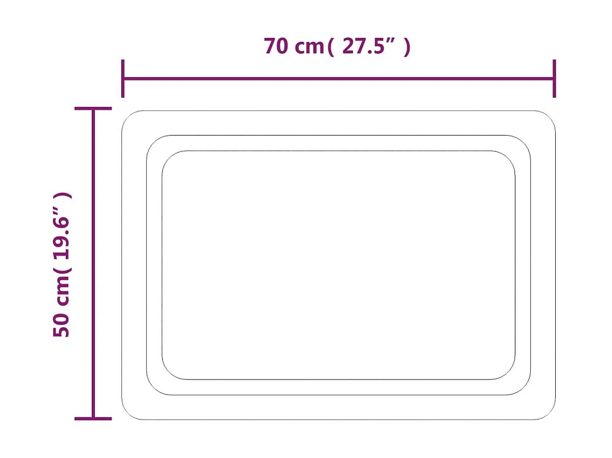 Miroir de salle de bain à LED 50x70 cm