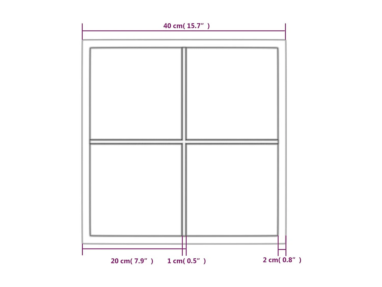 Specchio da Parete Nero 40x40 cm in Metallo