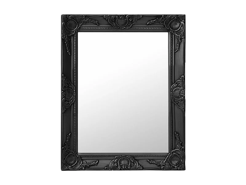 Miroir mural style baroque 50x60 cm noir