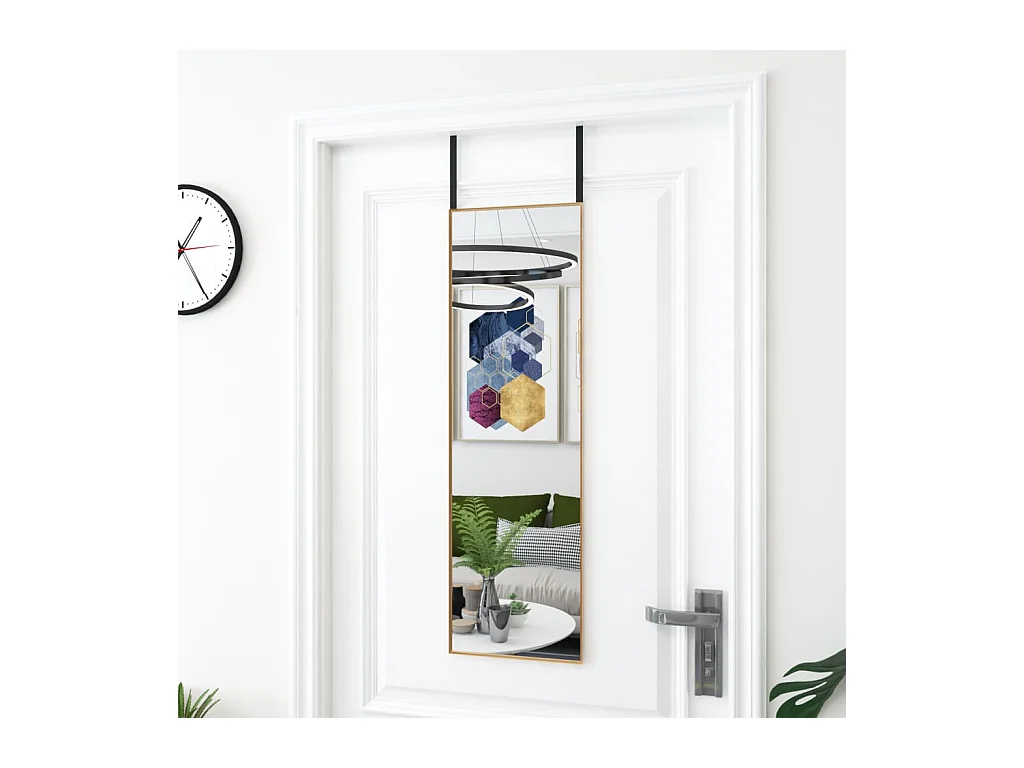 Espejo de puerta cristal y aluminio negro 30x80 cm