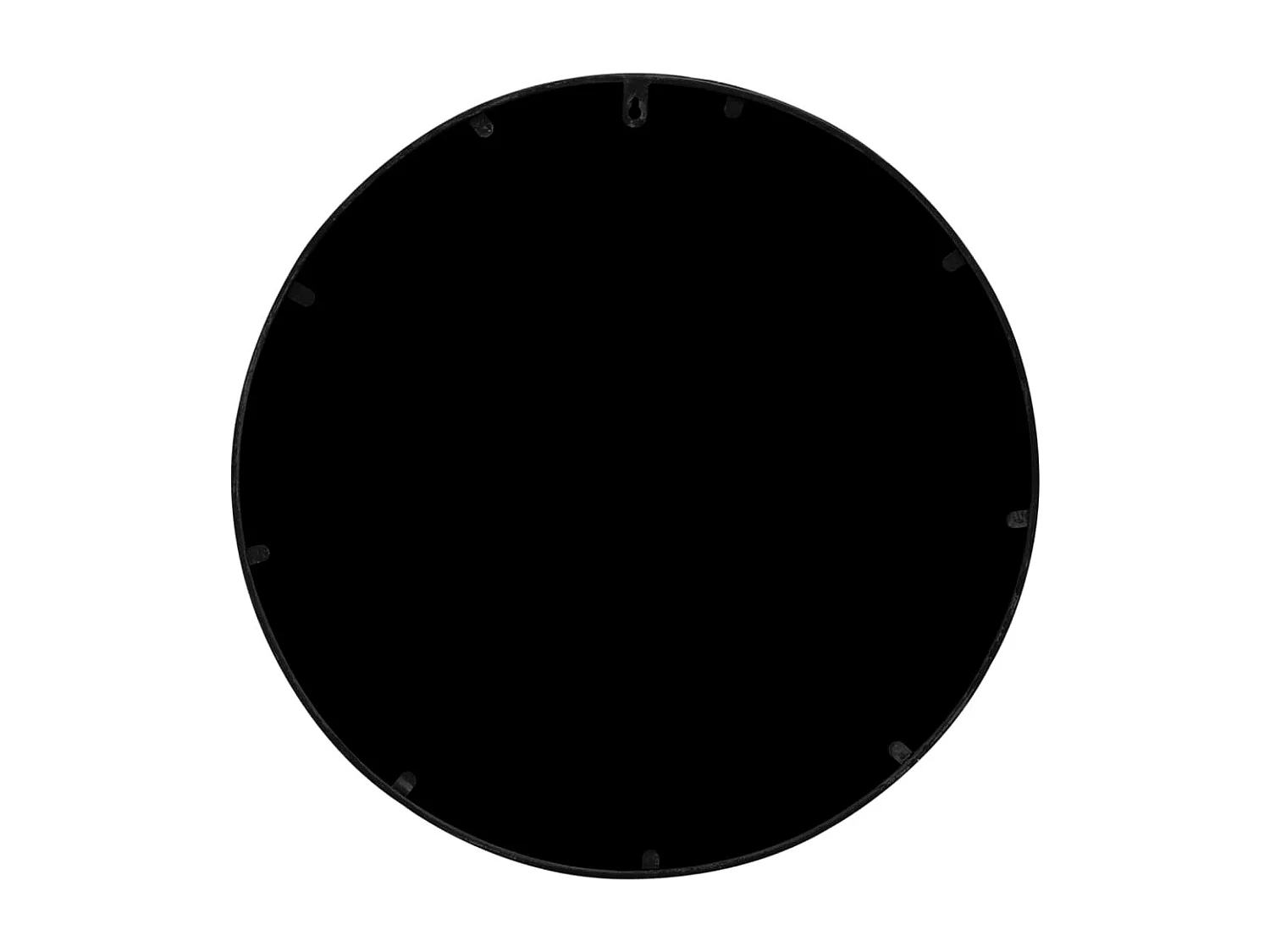 Specchio Nero 60x2,5 cm Rotondo in Ferro per Uso Interno