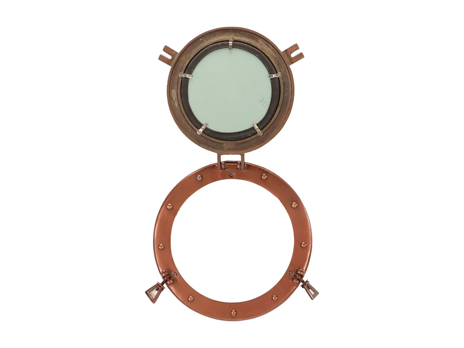 Miroir en forme de hublot mural Ø30 cm aluminium et verre