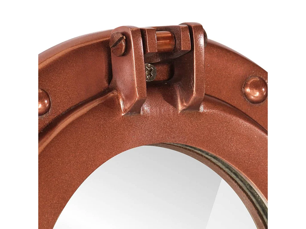 Specchio da Parete Design Oblò Ø30 cm in Alluminio e Vetro