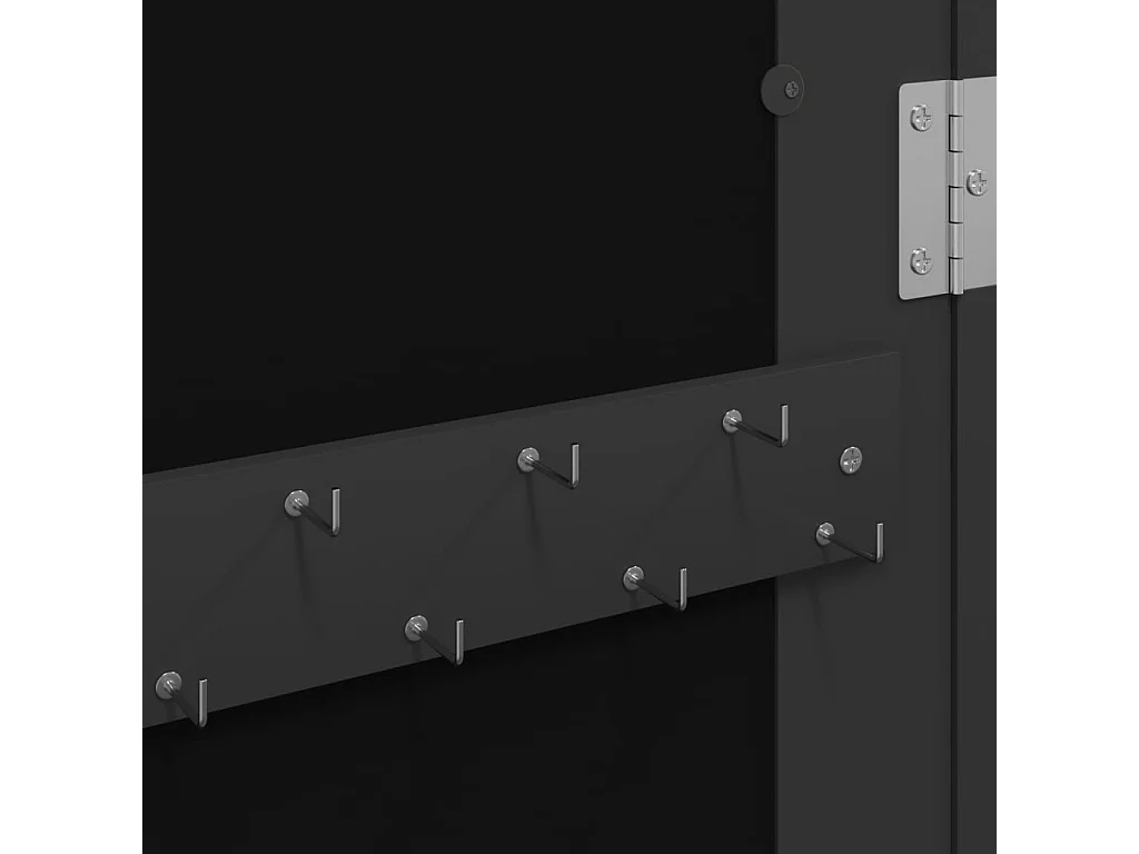 Móvel para joias de parede espelhado 30x8,5x90 cm preto