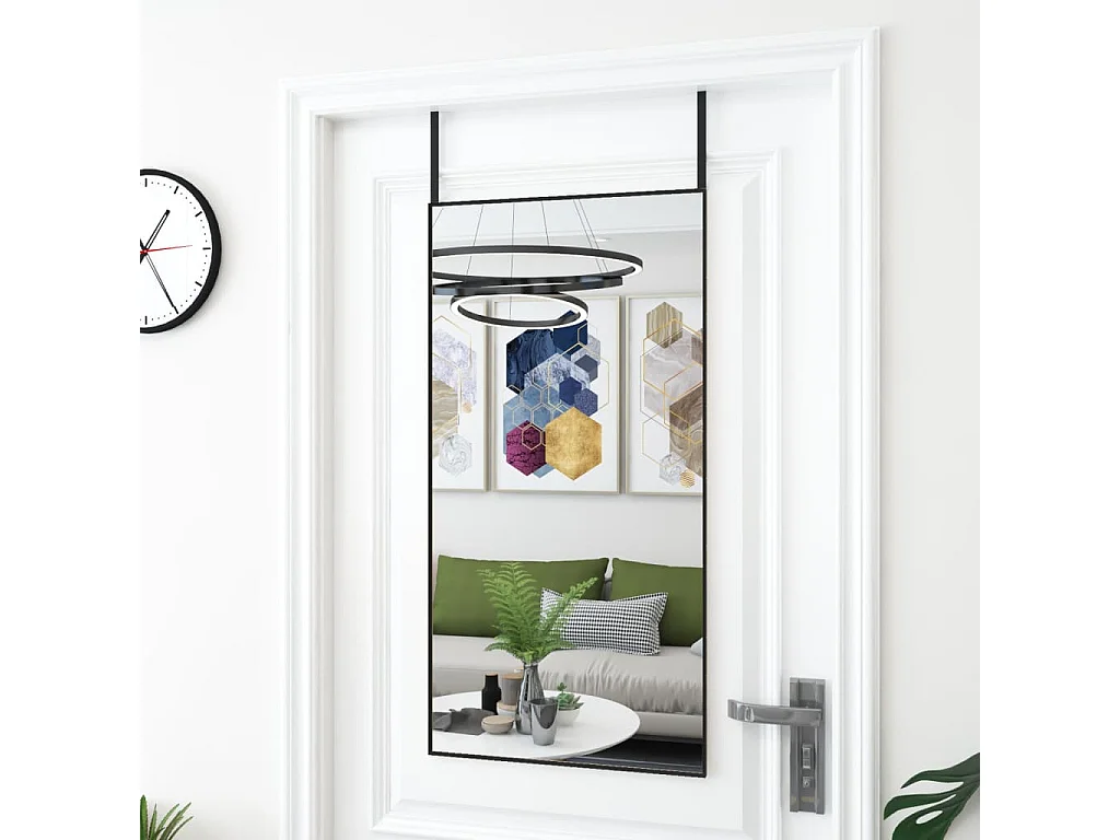 Miroir de porte Noir 50x100 cm Verre et aluminium