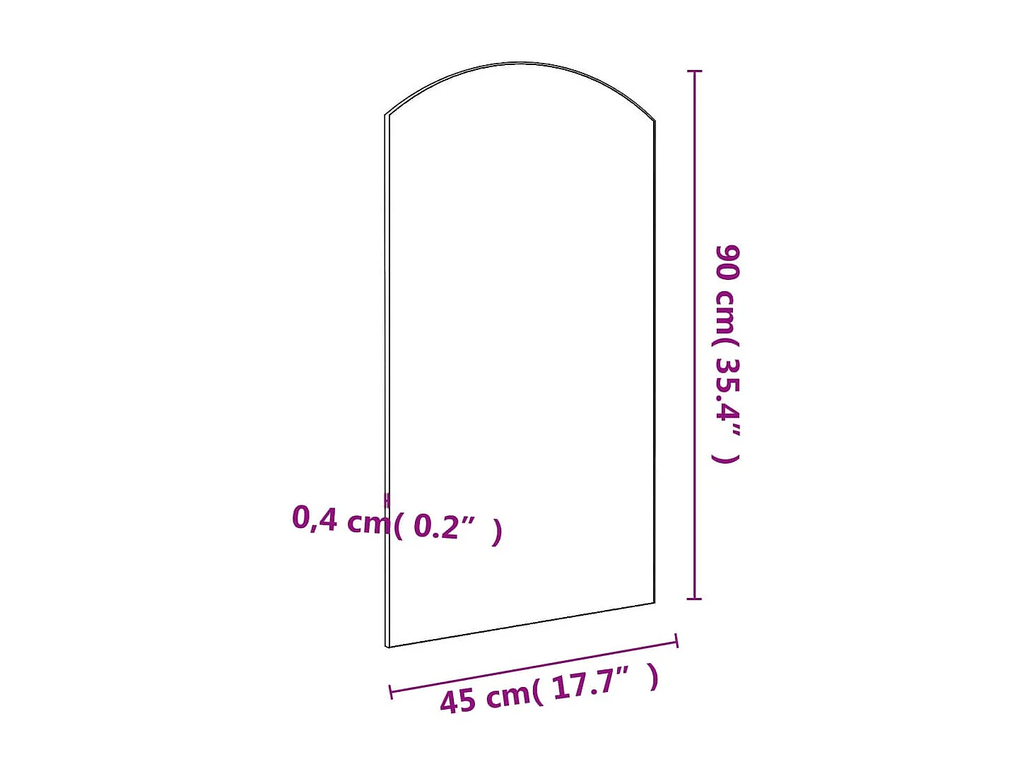 Spiegel 90x45 cm glas