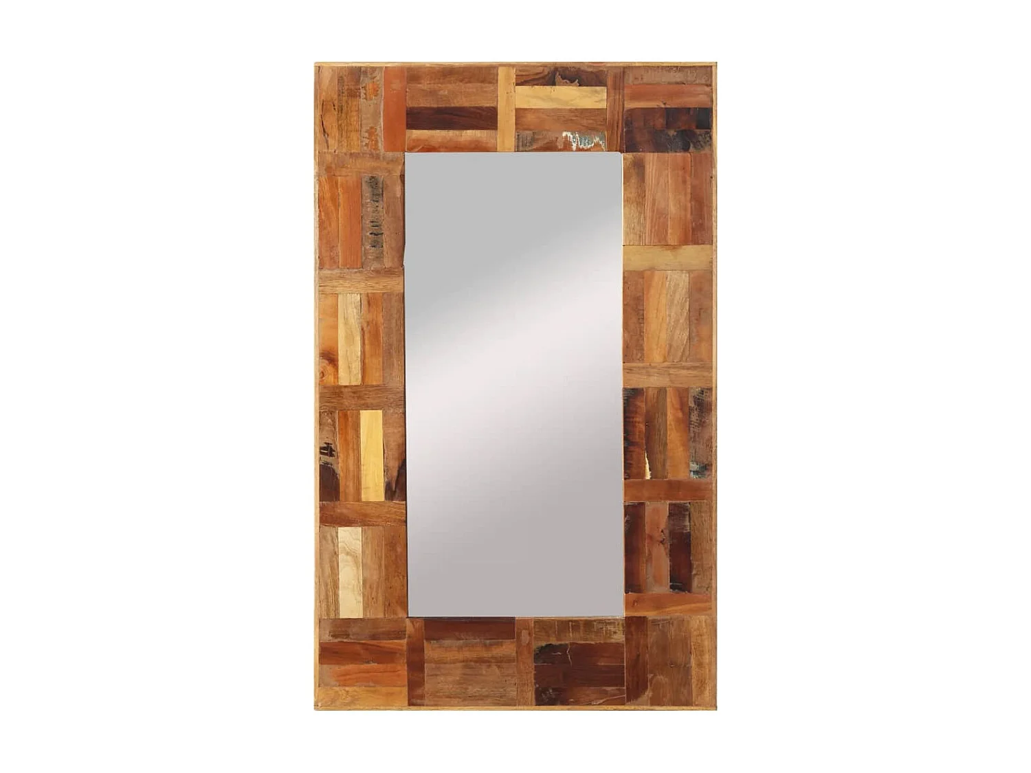 Espelho de parede madeira recuperada maciça 50x80 cm