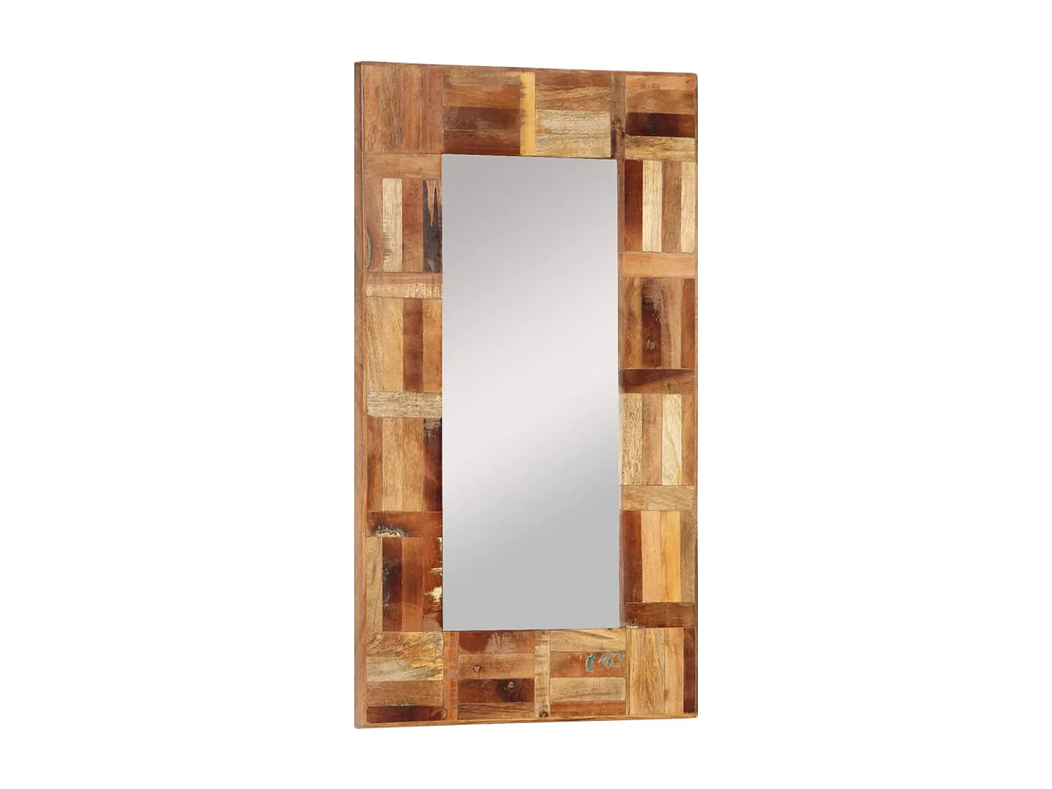 Espelho de parede madeira recuperada maciça 50x80 cm
