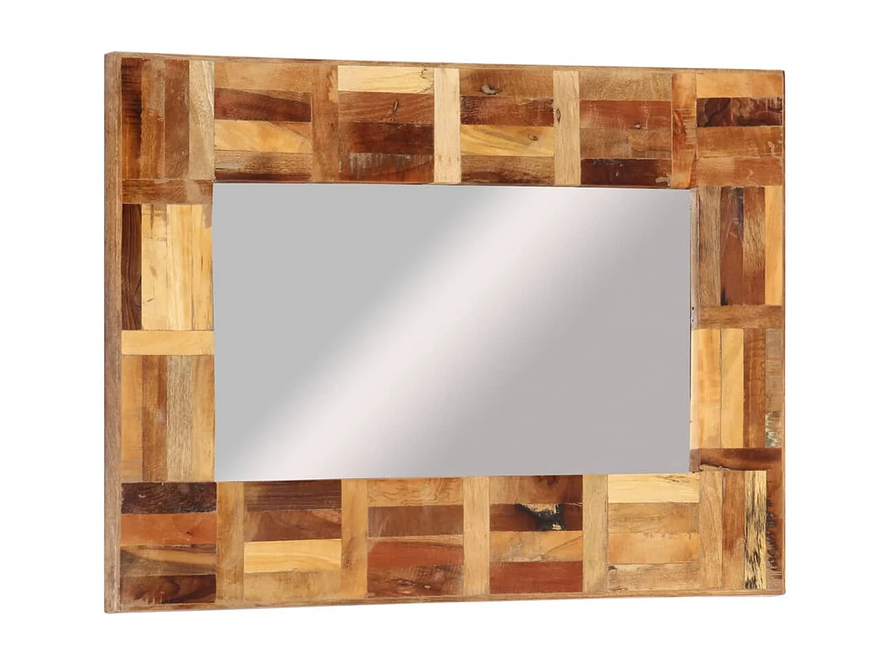 Espelho de parede madeira recuperada maciça 50x80 cm