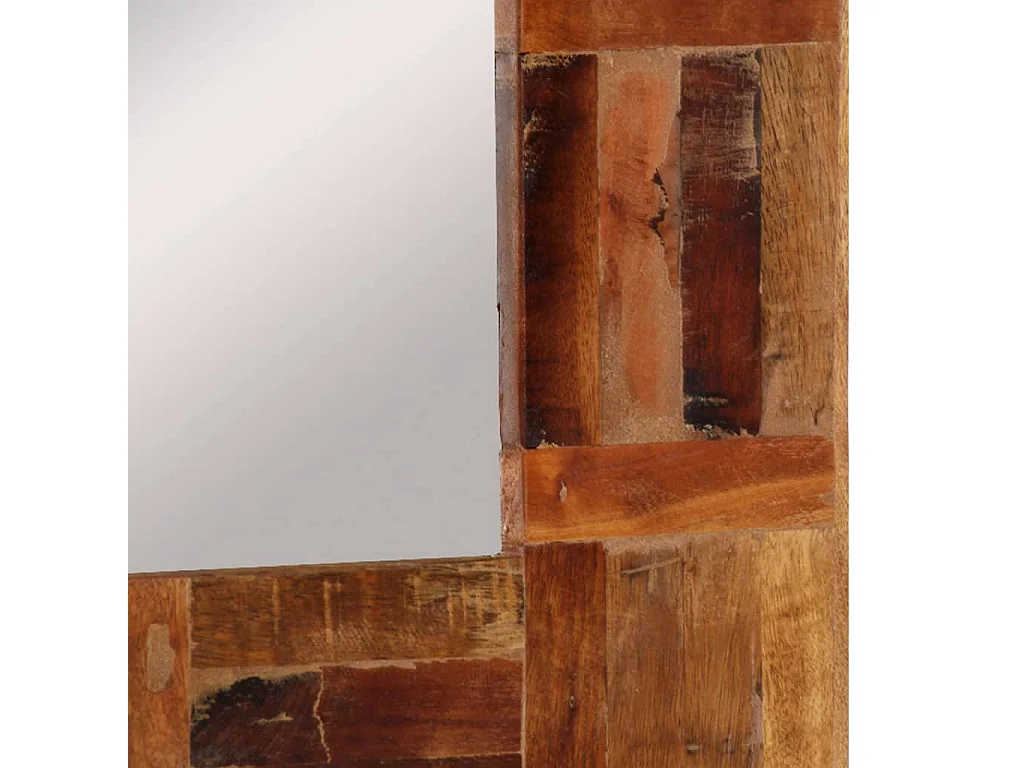 Espelho de parede madeira recuperada maciça 50x80 cm