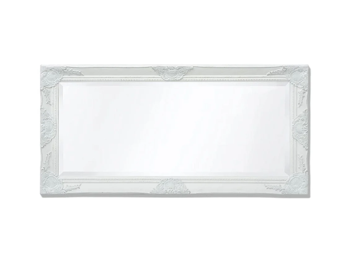 Miroir mural style baroque 100x50 cm blanc
