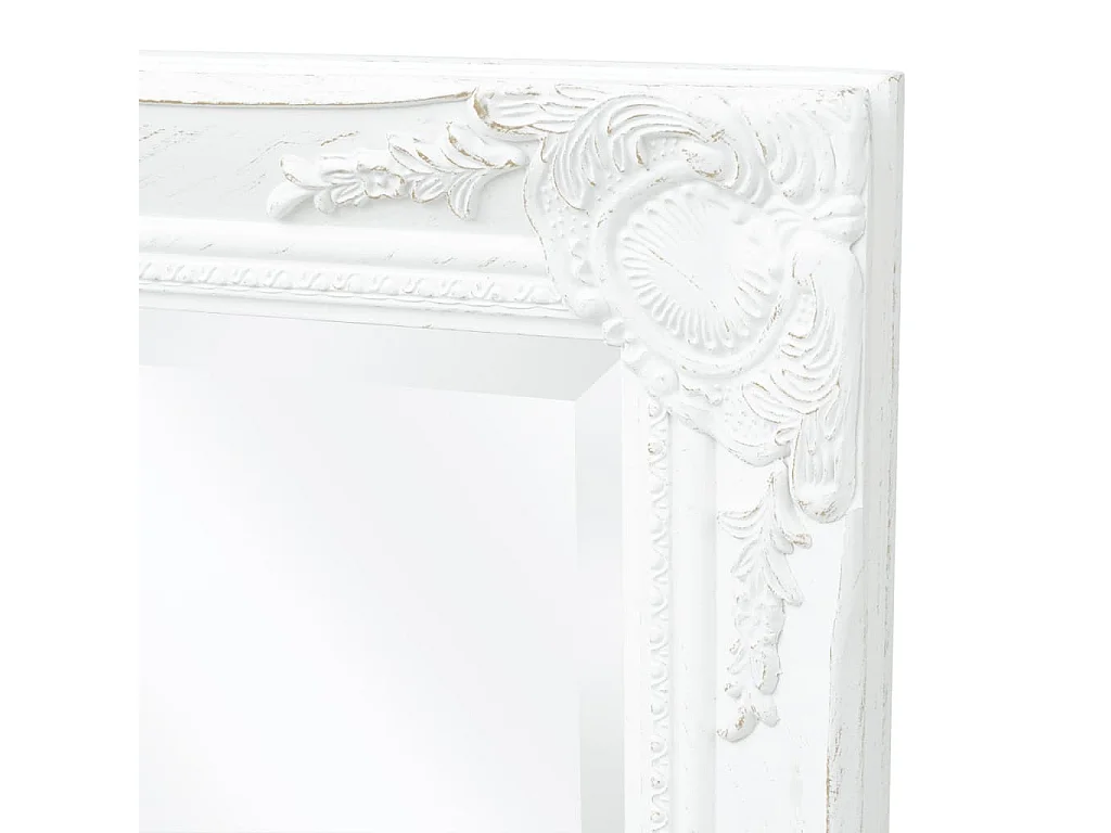 Miroir mural style baroque 100x50 cm blanc