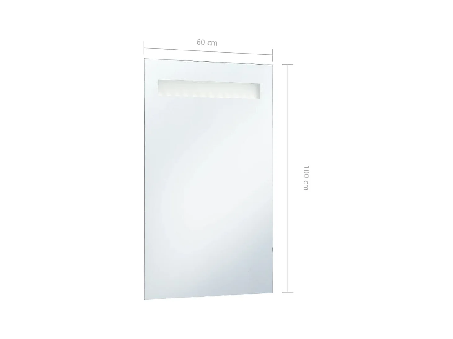 Miroir mural à LED pour salle de bains 60x100 cm