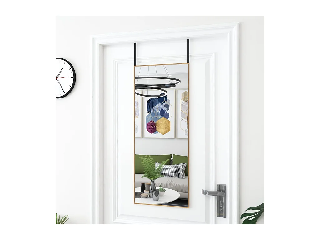 Espejo de puerta cristal y aluminio dorado 40x100 cm