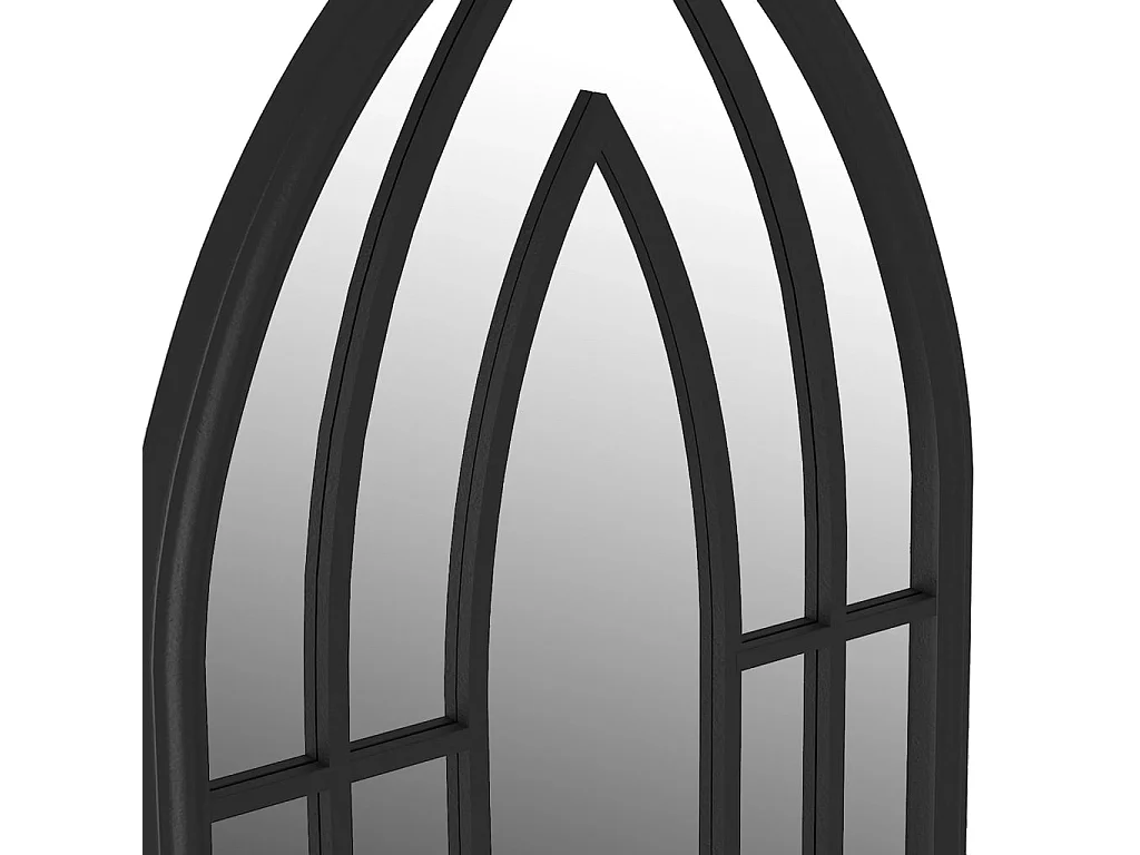 Specchio da Giardino Nero 100x45 cm in Ferro per Uso Esterno