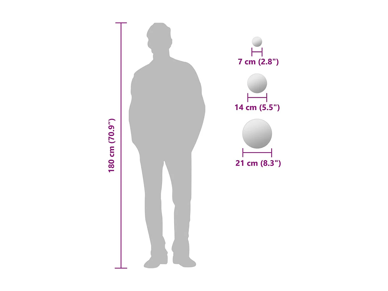 Ensemble de miroir mural 7 pcs Verre Rond