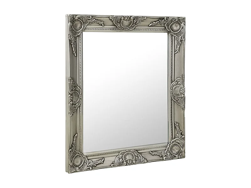Specchio da Parete Stile Barocco 50x60 cm Argento