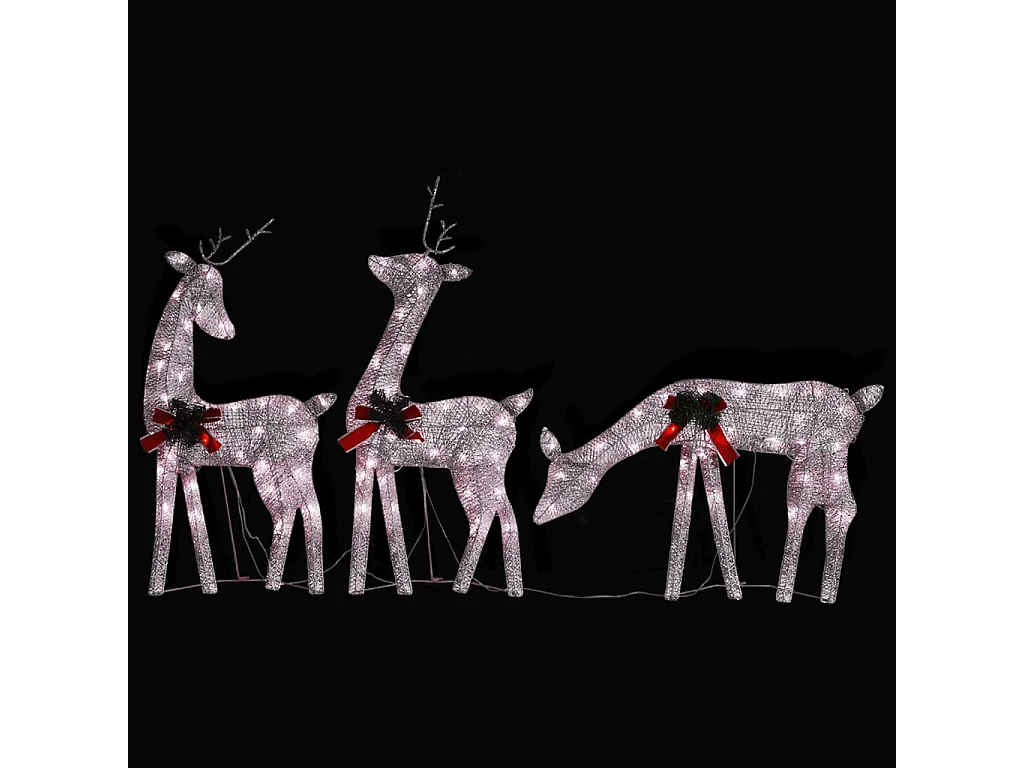 Famille de rennes de Noël 270x7x90 cm Doré Blanc chaud Maille