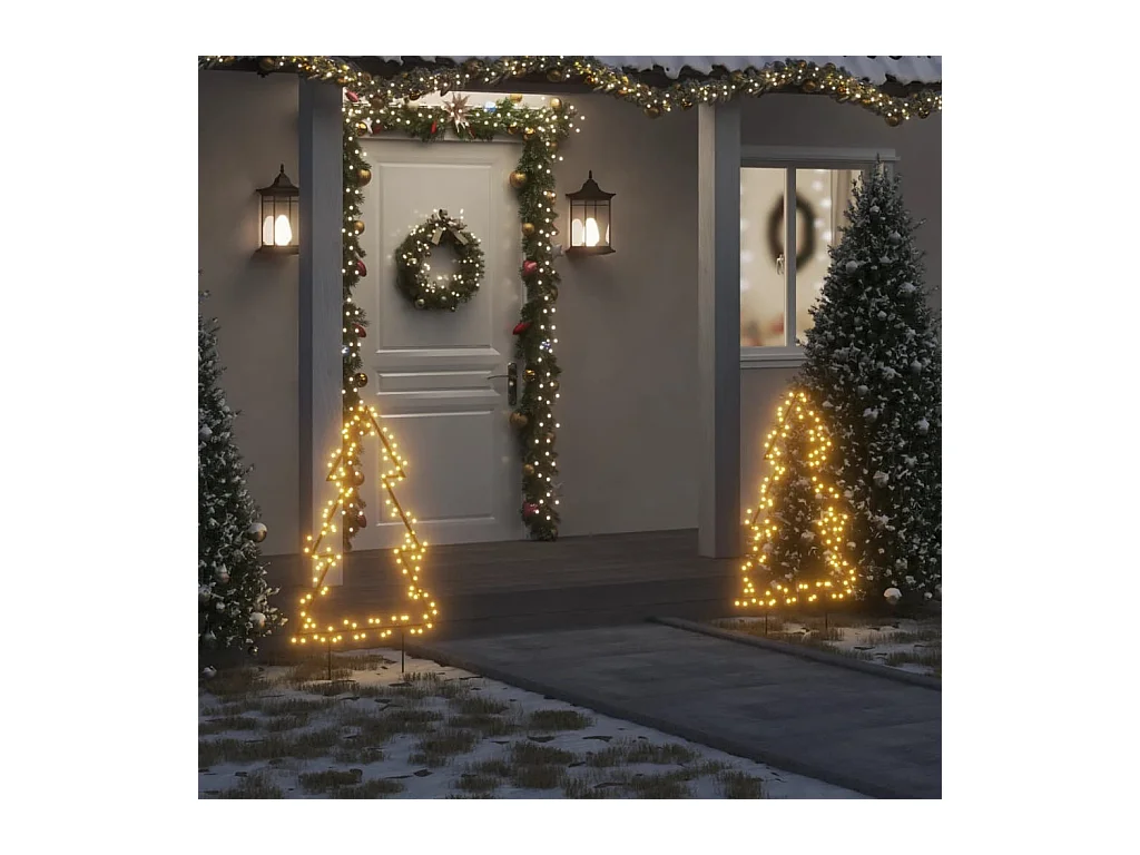 Décoration lumineuse arbre de Noël avec piquets 115 LED 90 cm