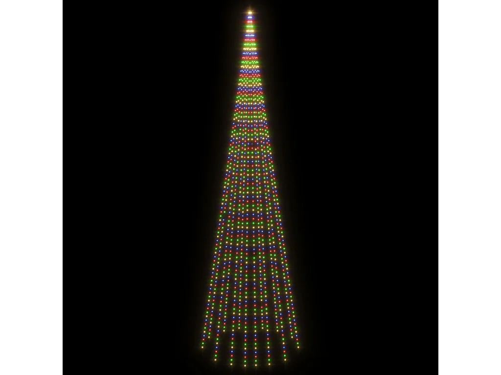 Árvore de Natal em mastro de bandeira 1134 LEDs coloridos 800 cm