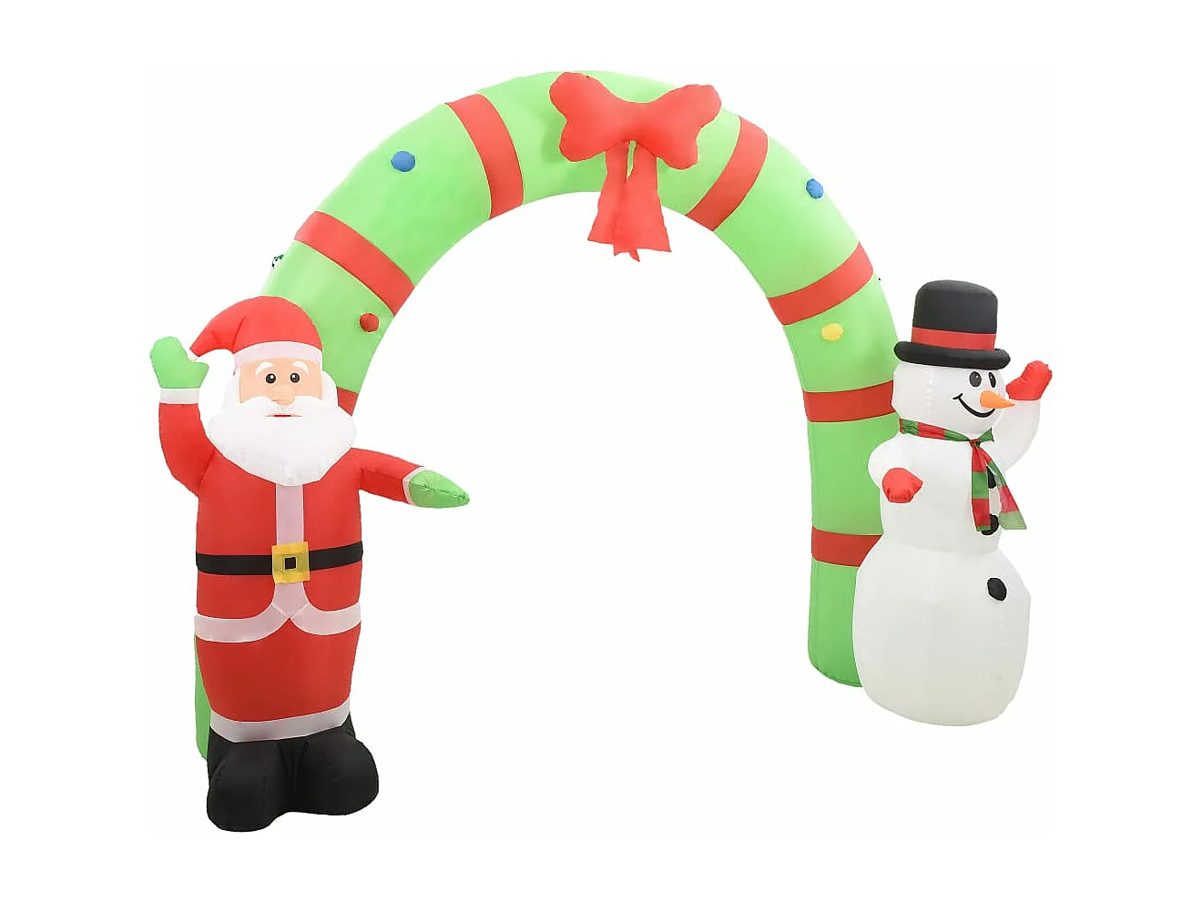 Arco hinchable con Papá Noel y muñeco de nieve LED 223 cm