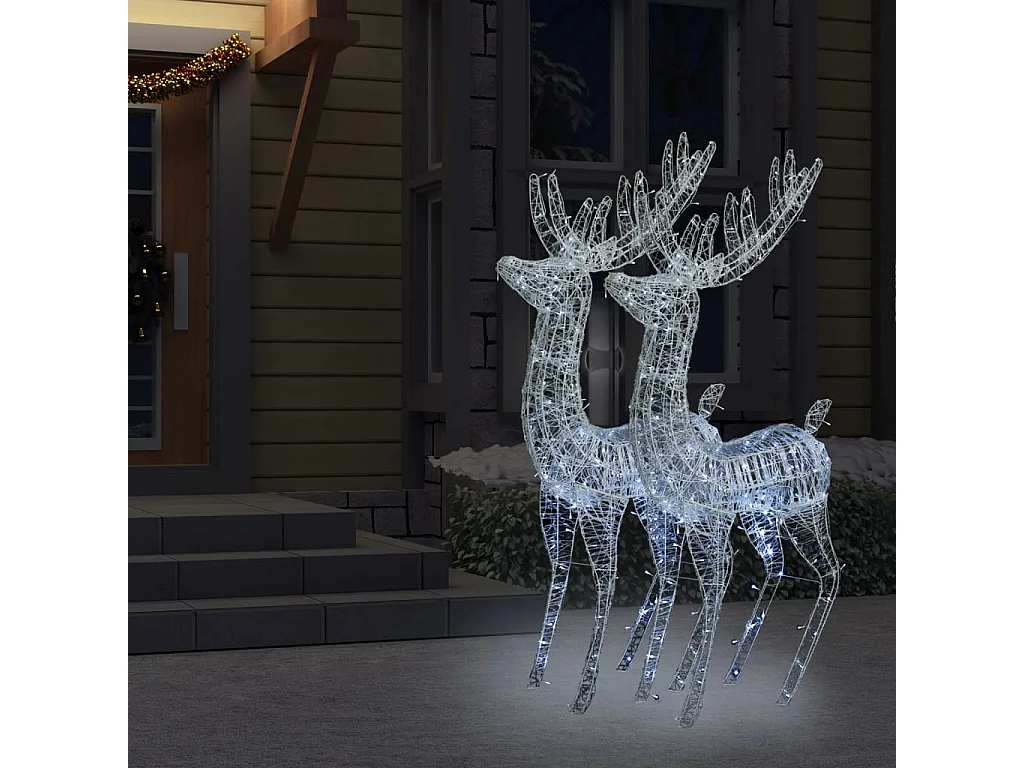 XXL Weihnachts-Rentier, Acryl, 250 LEDs, 2 Stück, 180 cm, Kaltweiß